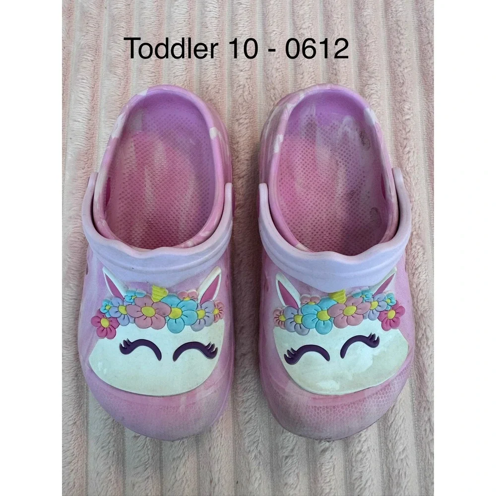 Unicorn Clogs Pink Toddler Girls Size 10 Slip On Water Shoes Sandals 0612